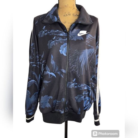 Nike Tropicano Track Jacket Loose Fit Sz S Black Blue White - Picture 1 of 14
